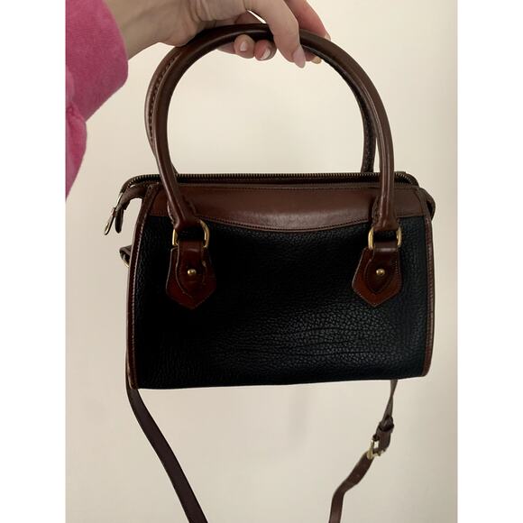 Dooney and Bourke Black and Brown Satchel Crossbody Bag Purse - Picture 5 of 10